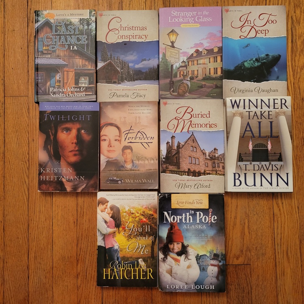 Book Lot Christian Fiction Romance Mystery 10 Novel Bundle Gift Contemporary